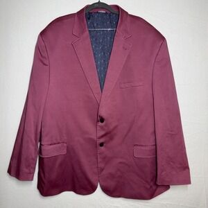 Oak Hill Sport Coat Men's Size 3XL Red Cotton Two Button Double Vented Lined